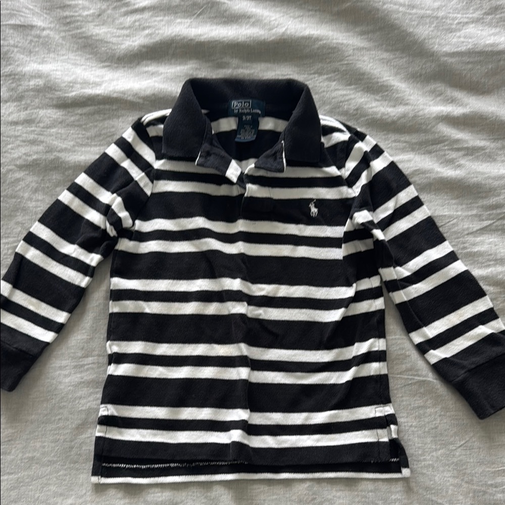 Polo by Ralph Lauren Kids Black and White Striped Polo